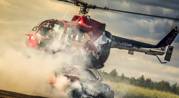 Watch Felix Baumgartner’s latest epic project to see acrobatic flying synchronise with drift racing