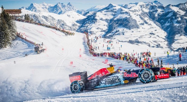 F1 Car Drives the Slopes of Legendary Ski Resort